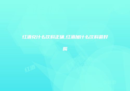红酒兑什么饮料正确,红酒加什么饮料最好喝