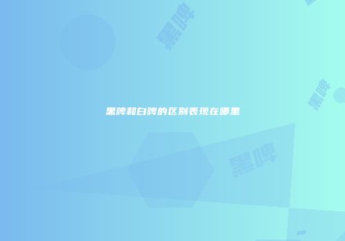 黑啤和白啤的区别表现在哪里