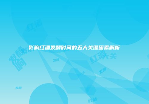 影响红酒发酵时间的五大关键因素解析