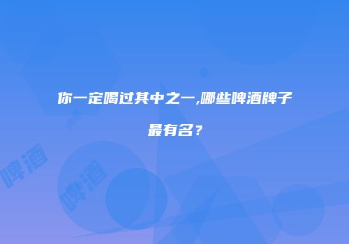 你一定喝过其中之一,哪些啤酒牌子最有名？