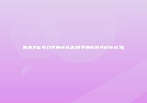 去哪里能买到真的茅台酒(哪里去购买真的茅台酒)