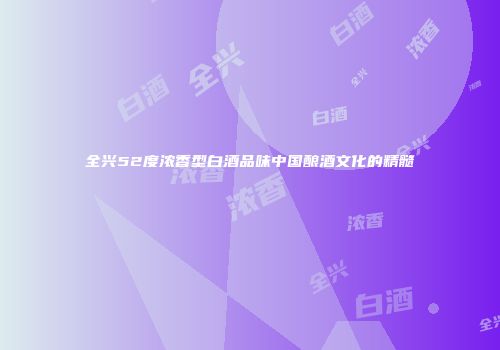 全兴52度浓香型白酒品味中国酿酒文化的精髓