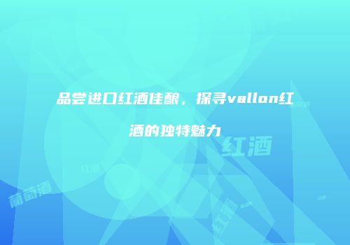 品尝进口红酒佳酿，探寻vallon红酒的独特魅力