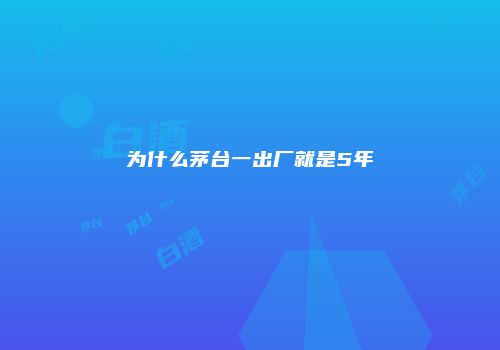 为什么茅台一出厂就是5年