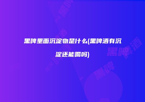 黑啤里面沉淀物是什么(黑啤酒有沉淀还能喝吗)