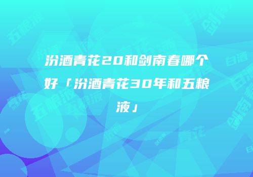 汾酒青花20和剑南春哪个好「汾酒青花30年和五粮液」