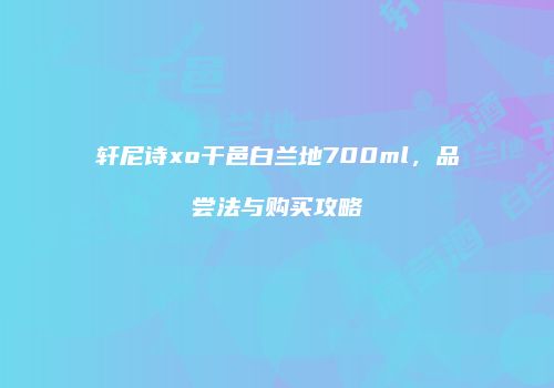 轩尼诗xo干邑白兰地700ml，品尝法与购买攻略