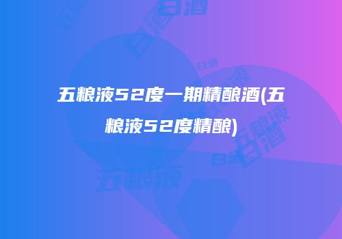 五粮液52度一期精酿酒(五粮液52度精酿)