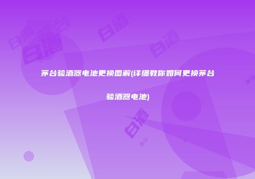 茅台验酒器电池更换图解(详细教你如何更换茅台验酒器电池)