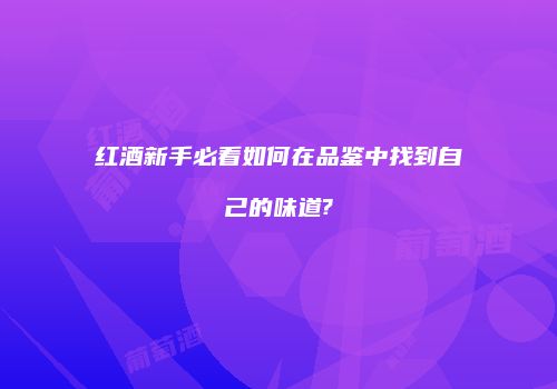 红酒新手必看如何在品鉴中找到自己的味道?