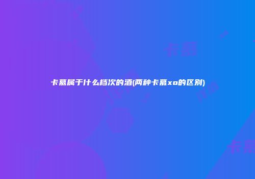 卡慕属于什么档次的酒(两种卡慕xo的区别)