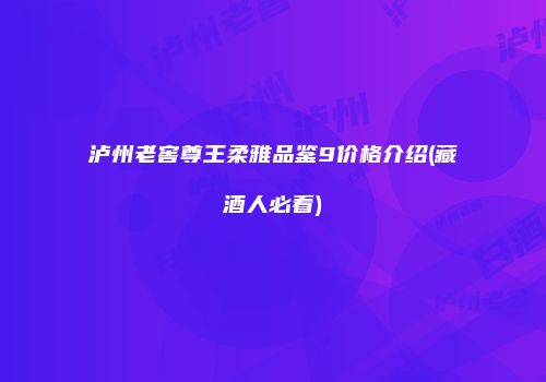 泸州老窖尊王柔雅品鉴9价格介绍(藏酒人必看)