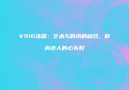 VSIG法国：艺术与时尚的融合，时尚达人的心头好