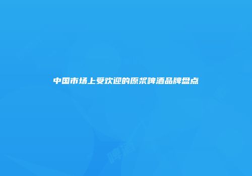 中国市场上受欢迎的原浆啤酒品牌盘点