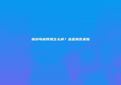 铁岭岛城啤酒怎么样？品鉴报告来啦