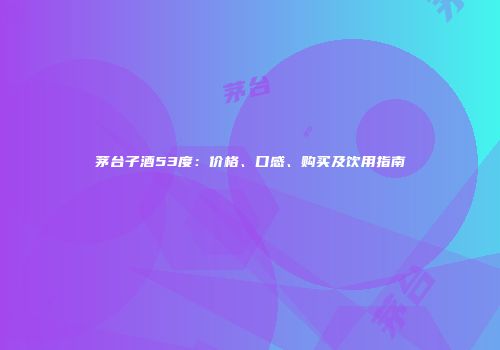 茅台子酒53度：价格、口感、购买及饮用指南