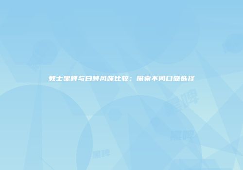 教士黑啤与白啤风味比较：探索不同口感选择