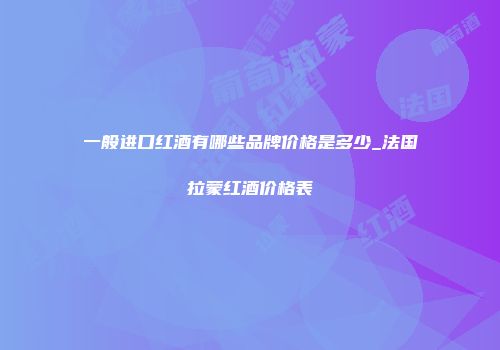 一般进口红酒有哪些品牌价格是多少_法国拉蒙红酒价格表