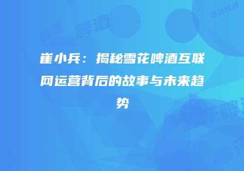 崔小兵：揭秘雪花啤酒互联网运营背后的故事与未来趋势