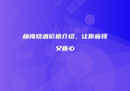 杨梅烧酒价格介绍，让你省钱又省心