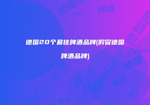 德国20个最佳啤酒品牌(假冒德国啤酒品牌)