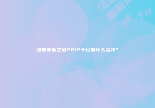 法国蒙斯之塔2012干红是什么品牌？