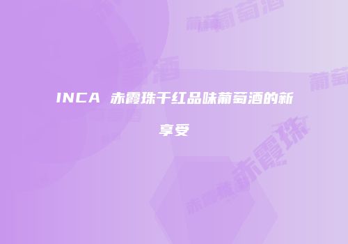 INCA 赤霞珠干红品味葡萄酒的新享受