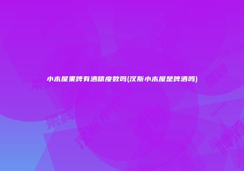 小木屋果啤有酒精度数吗(汉斯小木屋是啤酒吗)