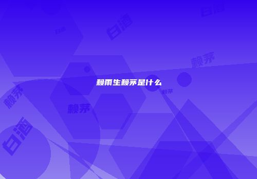 赖雨生赖茅是什么