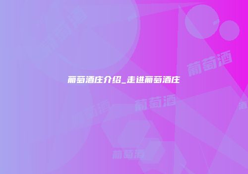 葡萄酒庄介绍_走进葡萄酒庄