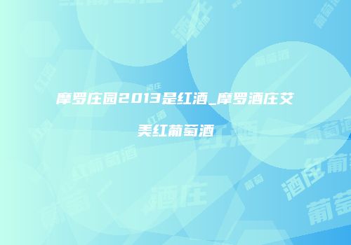 摩罗庄园2013是红酒_摩罗酒庄艾美红葡萄酒