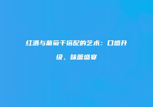 红酒与葡萄干搭配的艺术：口感升级，味蕾盛宴