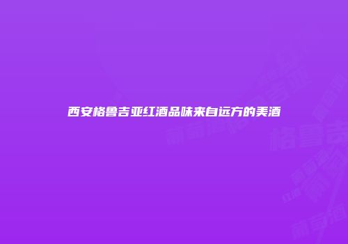 西安格鲁吉亚红酒品味来自远方的美酒