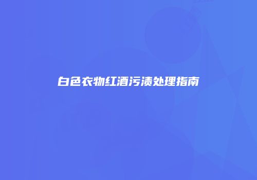 白色衣物红酒污渍处理指南