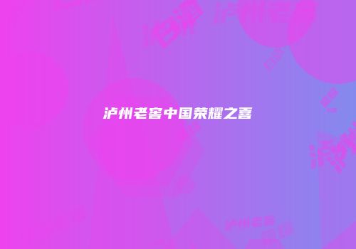 泸州老窖中国荣耀之喜