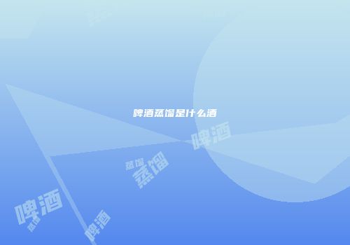 啤酒蒸馏是什么酒