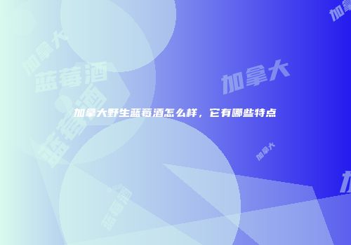 加拿大野生蓝莓酒怎么样，它有哪些特点