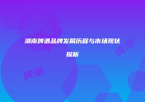 湖南啤酒品牌发展历程与市场现状探析