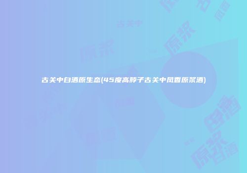 古关中白酒原生态(45度高脖子古关中凤香原浆酒)