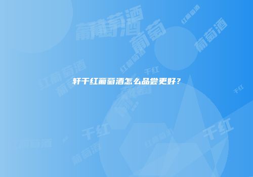 轩干红葡萄酒怎么品尝更好？