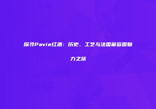 探寻Pavie红酒：历史、工艺与法国葡萄园魅力之旅