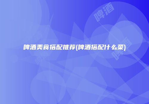 啤酒美食搭配推荐(啤酒搭配什么菜)