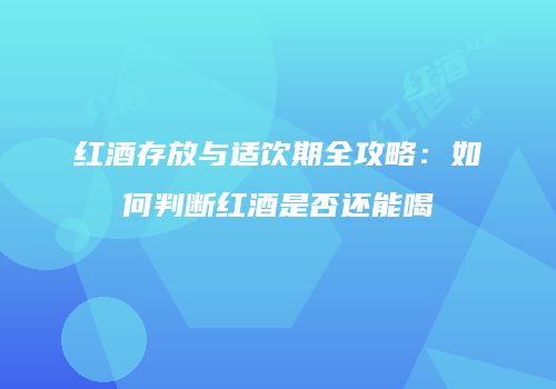 红酒存放与适饮期全攻略：如何判断红酒是否还能喝