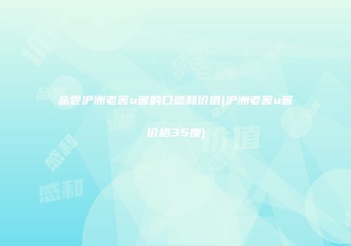 品尝沪洲老窖u窖的口感和价值(沪洲老窖u窖价格35度)