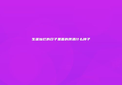 生逢灿烂的日子里面的啤酒什么牌子