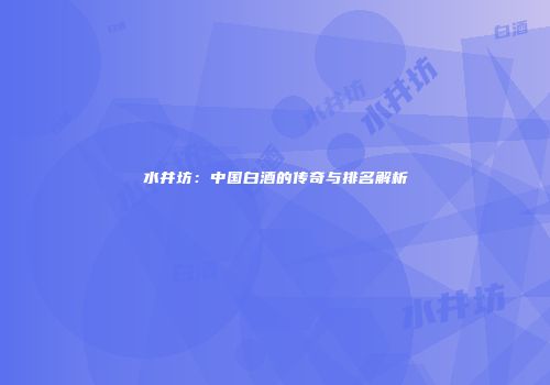 水井坊：中国白酒的传奇与排名解析
