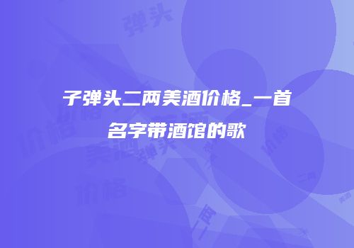 子弹头二两美酒价格_一首名字带酒馆的歌