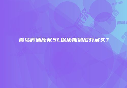 青岛啤酒原浆5L保质期到底有多久？