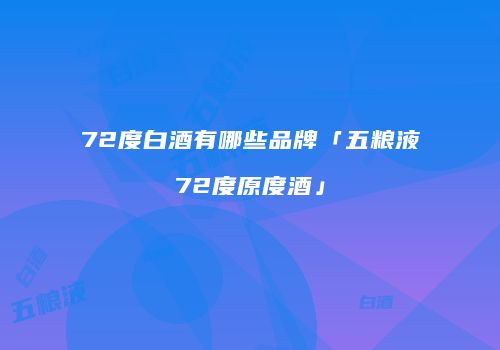 72度白酒有哪些品牌「五粮液72度原度酒」