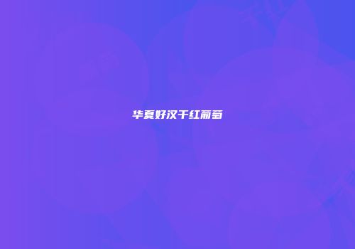 华夏好汉干红葡萄